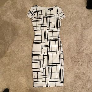 Lulus black and white midi dress